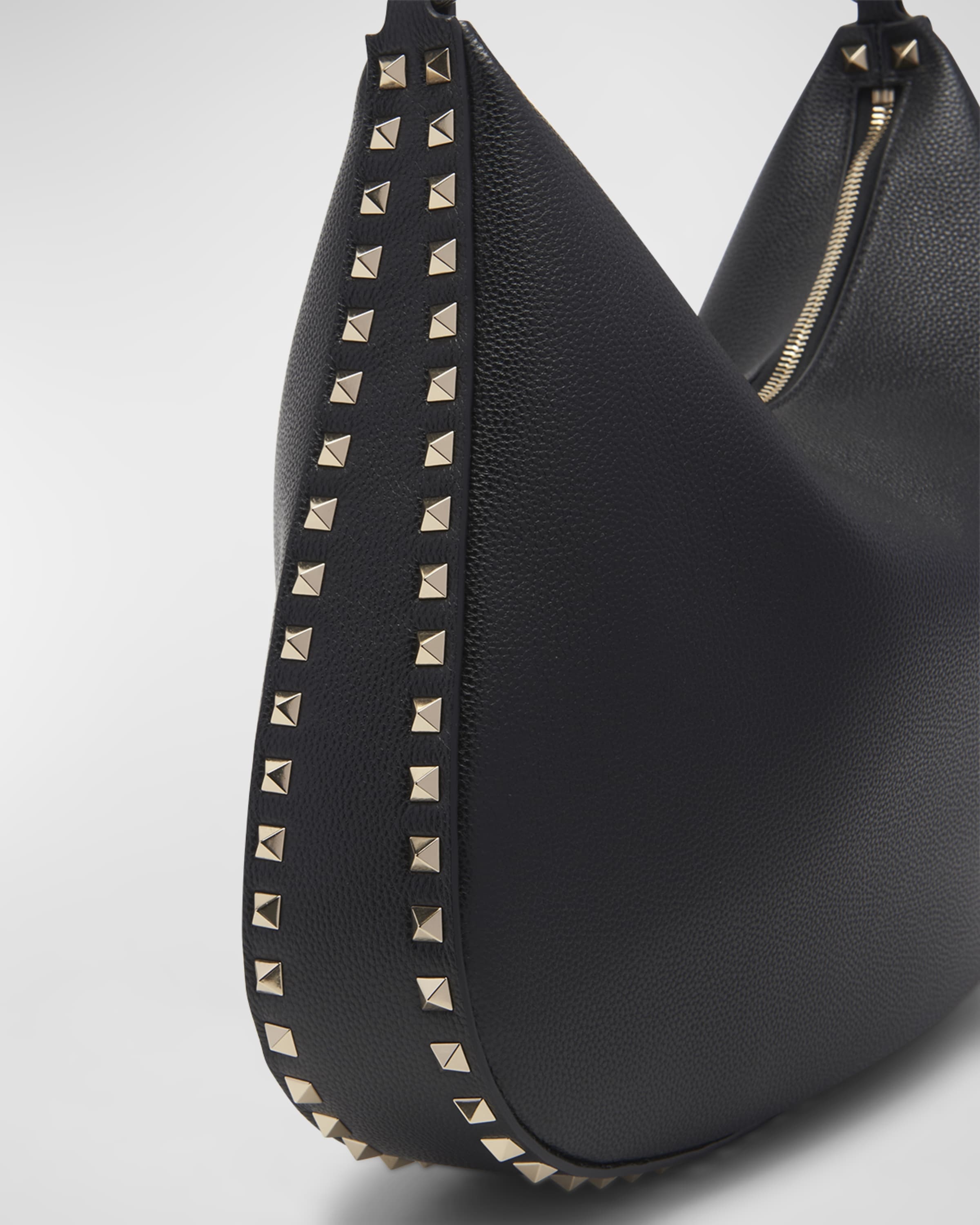 Rockstuds Zip Leather Hobo bag - 5