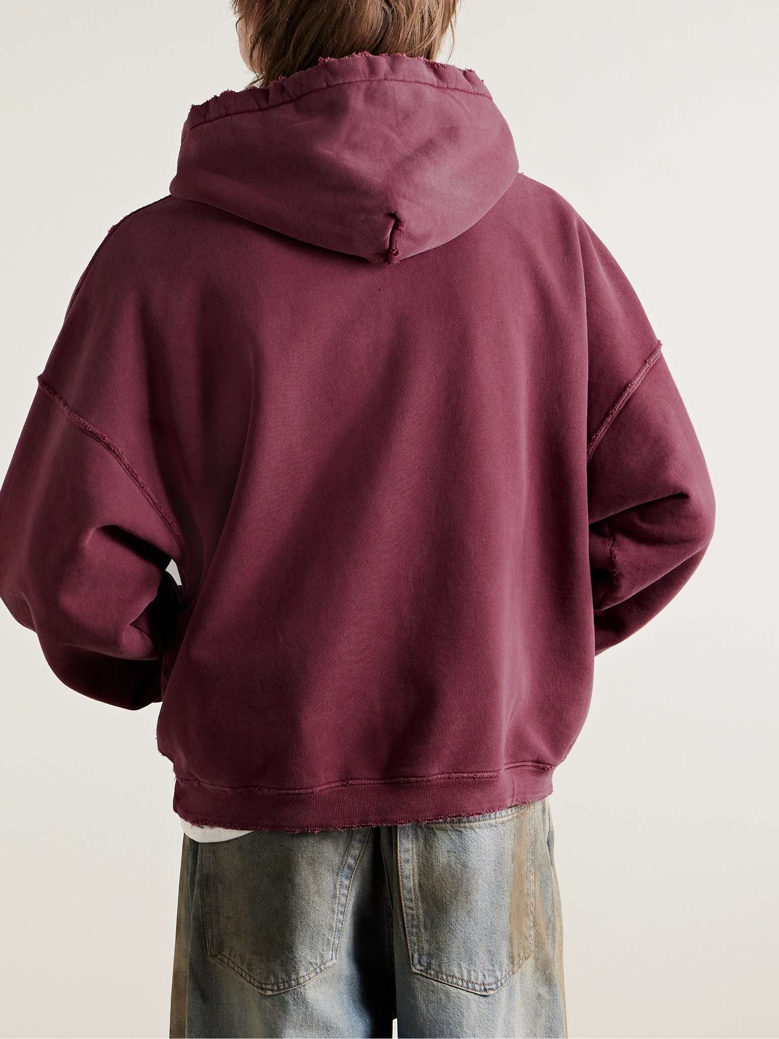 Thrashed Distressed Logo-Print Cotton-Jersey Hoodie - 4