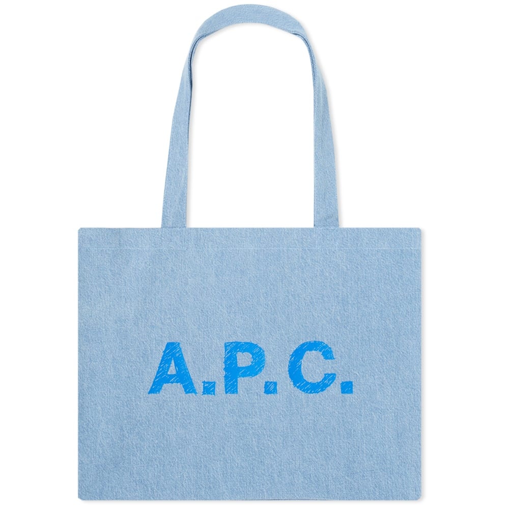 A.P.C. Diane Stonewashed Denim Shopper - 1