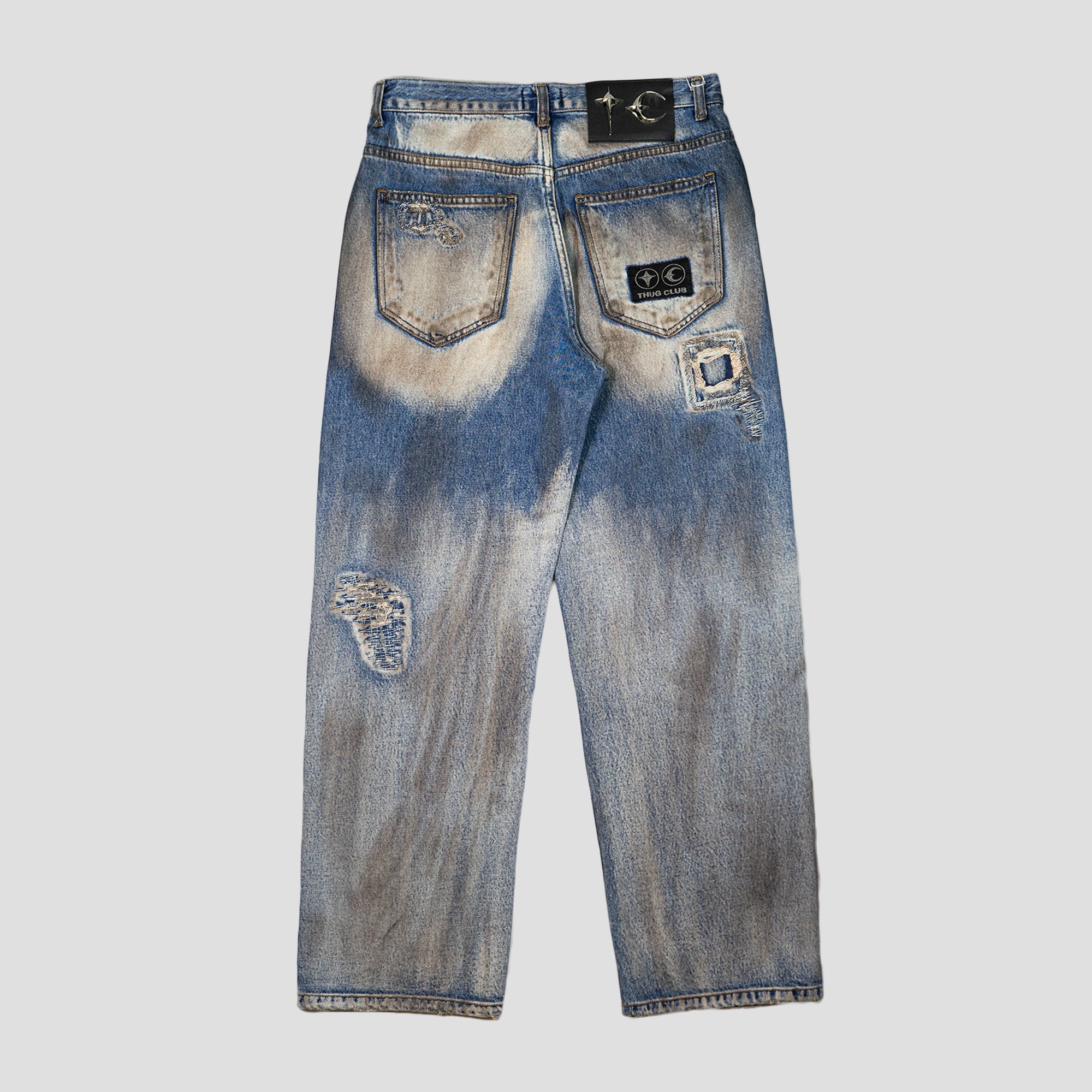 DISTRESSED DENIM JEANS - 2