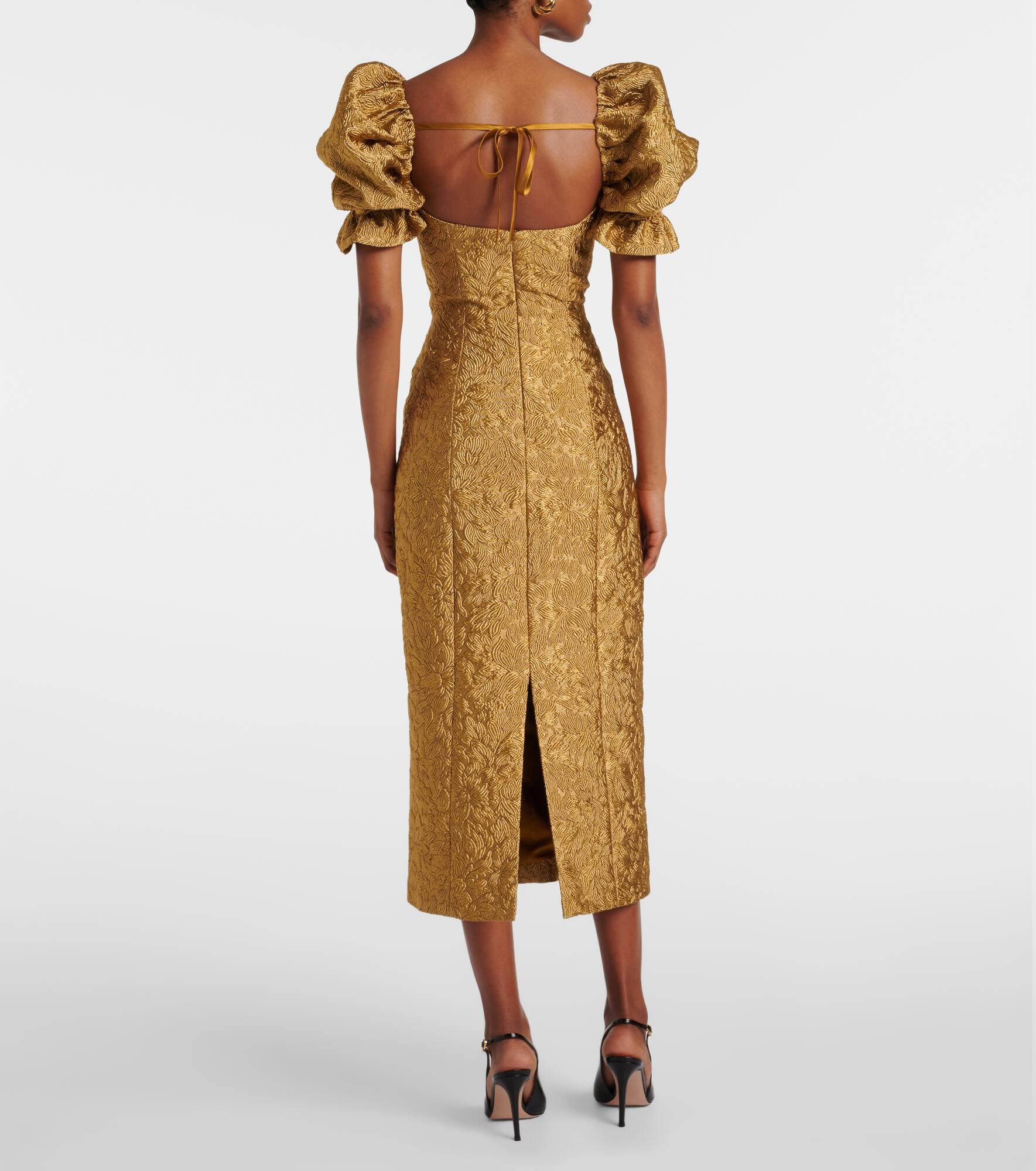 Farrah floral brocade midi dress - 3