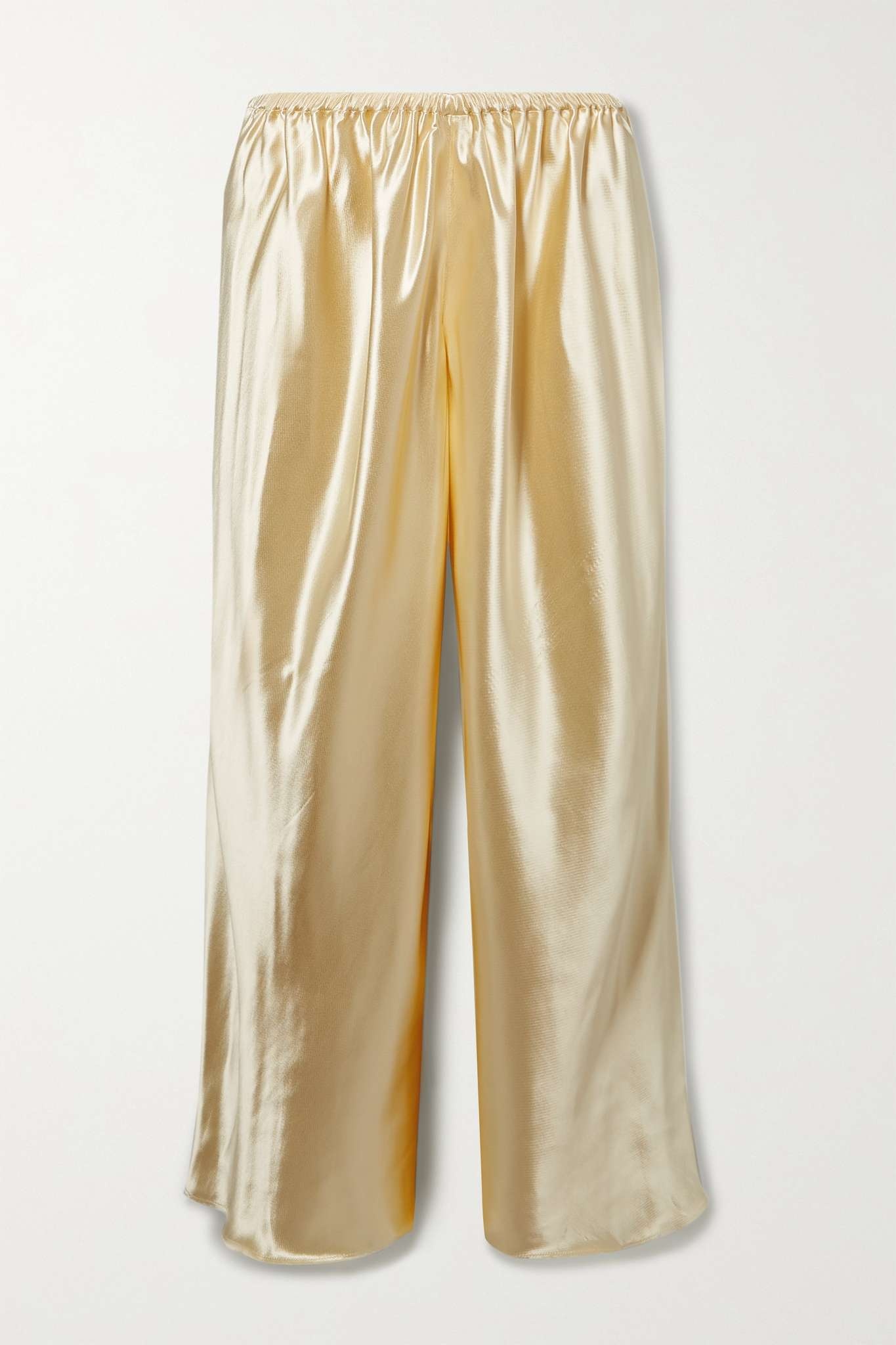 Lindy cropped silk-satin wide-leg pants - 1