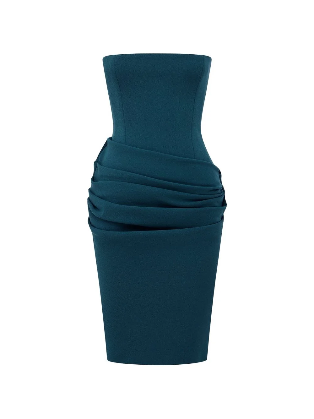 strapless draped midi dress - 1