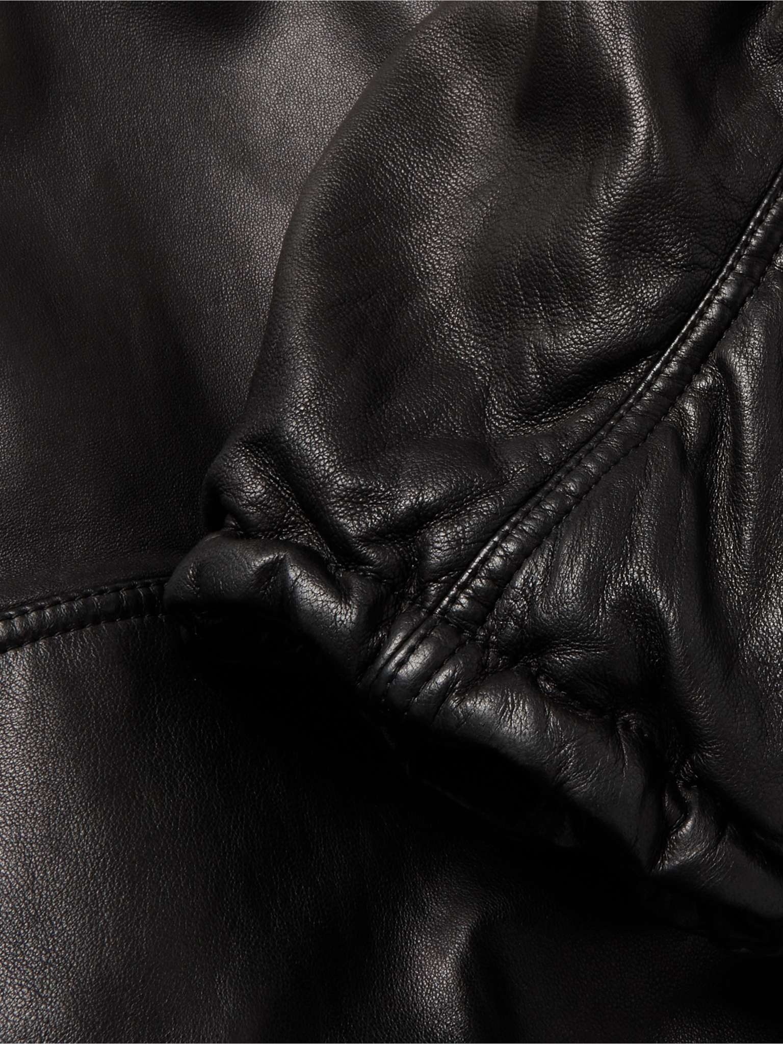 Oversized Full-Grain Leather Hoodie - 3