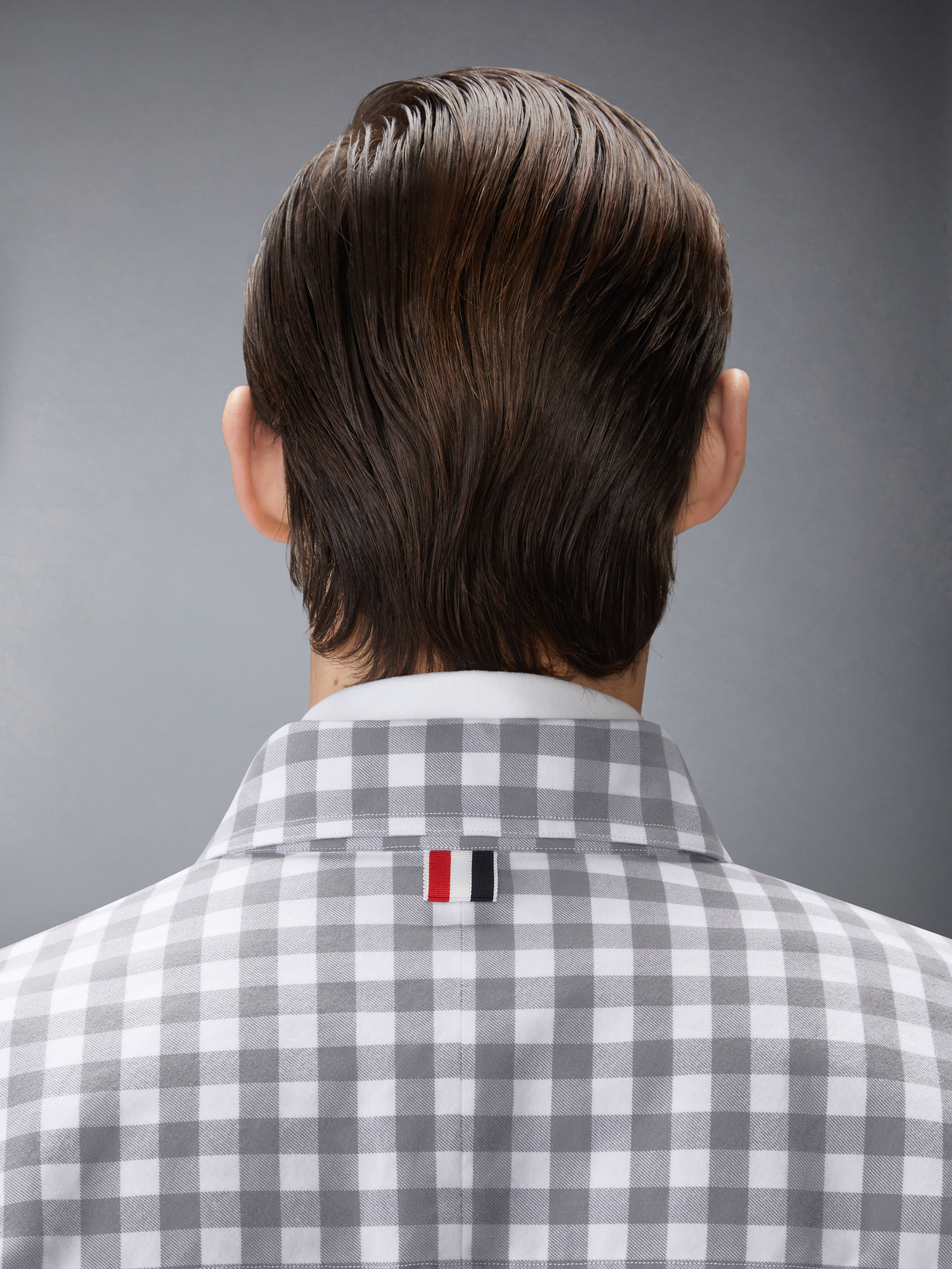GINGHAM CHECK FLANNEL 4-BAR OVERSIZED SHIRT - 6