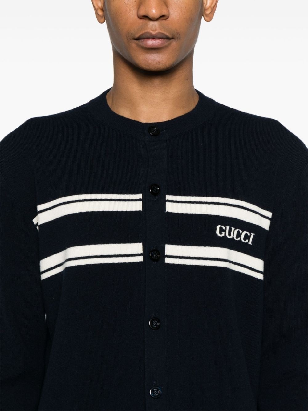 logo-intarsia cardigan - 5