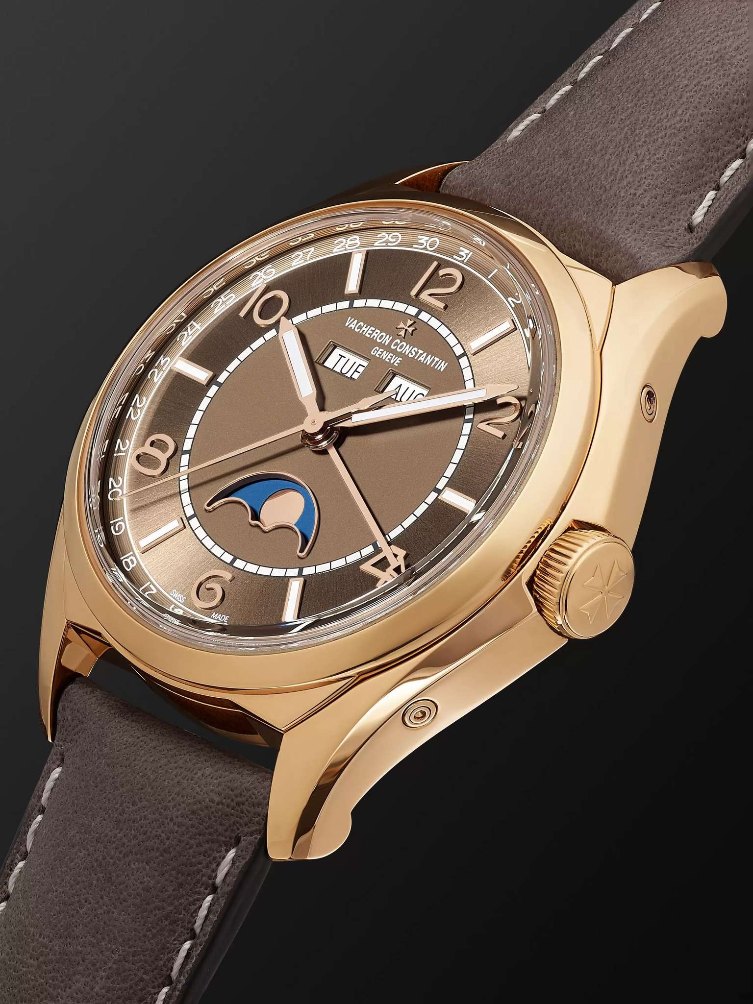 Fiftysix Complete Calendar Automatic 40mm 18-Karat Pink Gold and Leather Watch, Ref. No. 4000E/000R- - 4