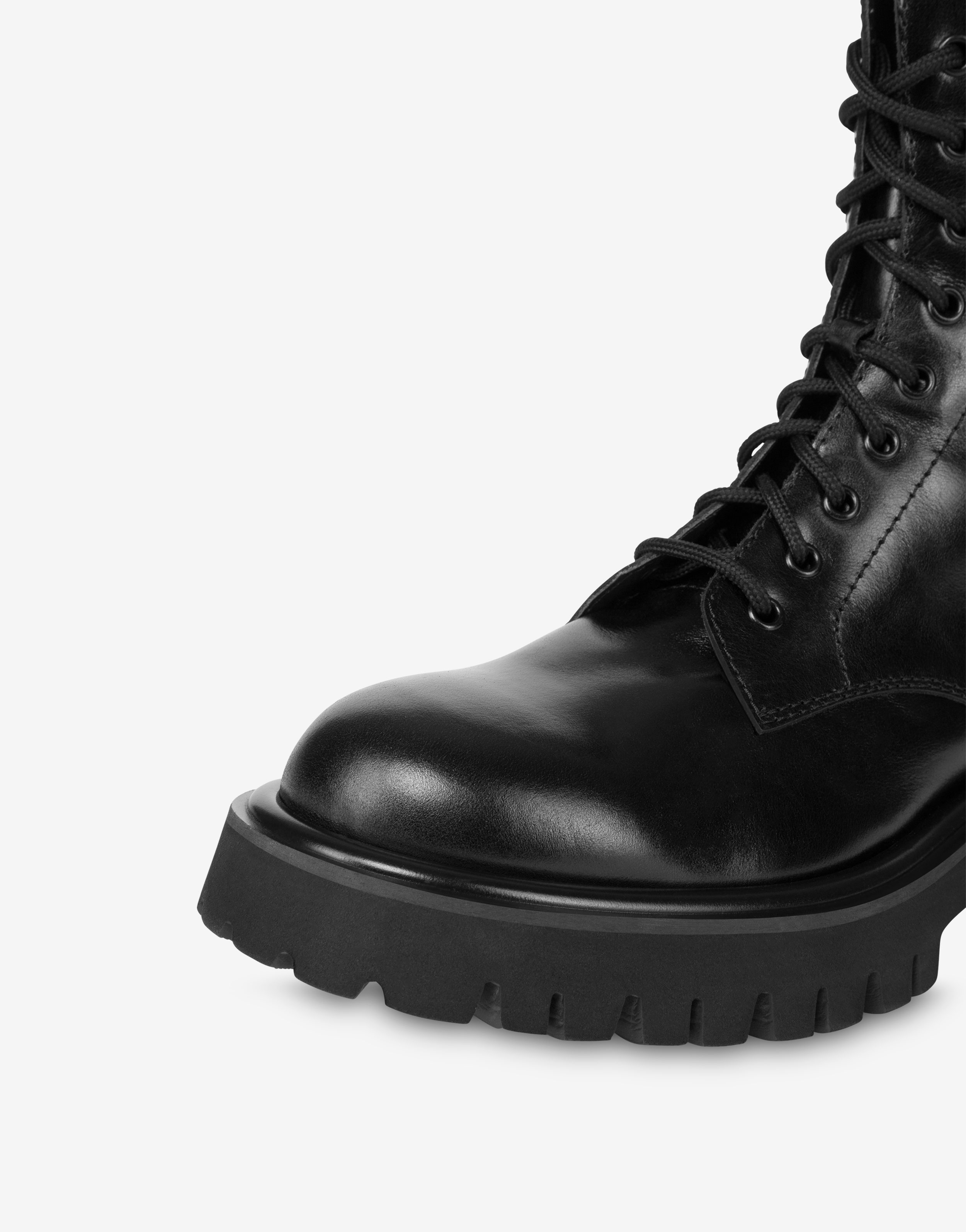 COMBAT SOLE CALFSKIN ANKLE BOOTS - 4