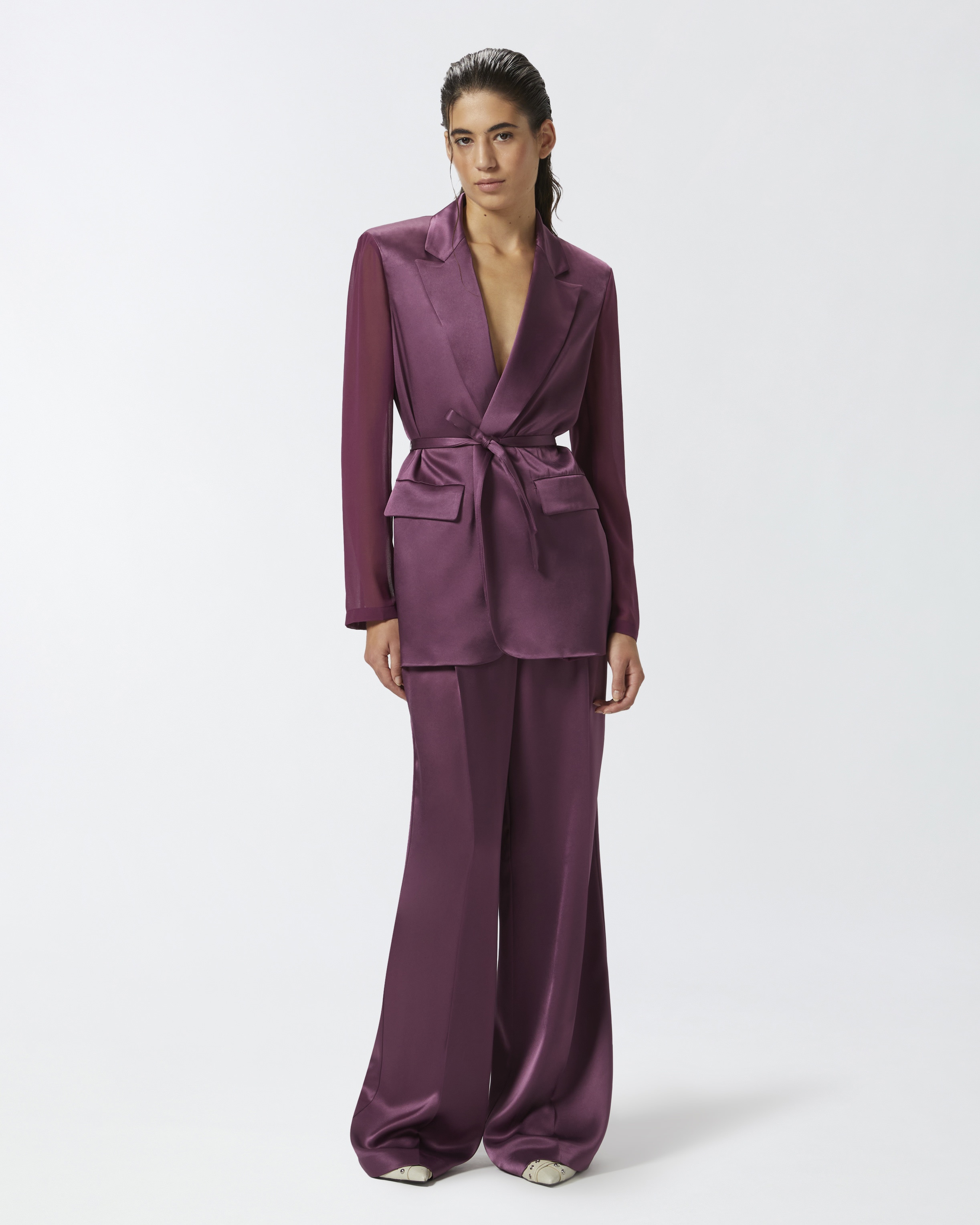 SHINY BLAZER WITH TRANSPARENT SLEEVES - 3