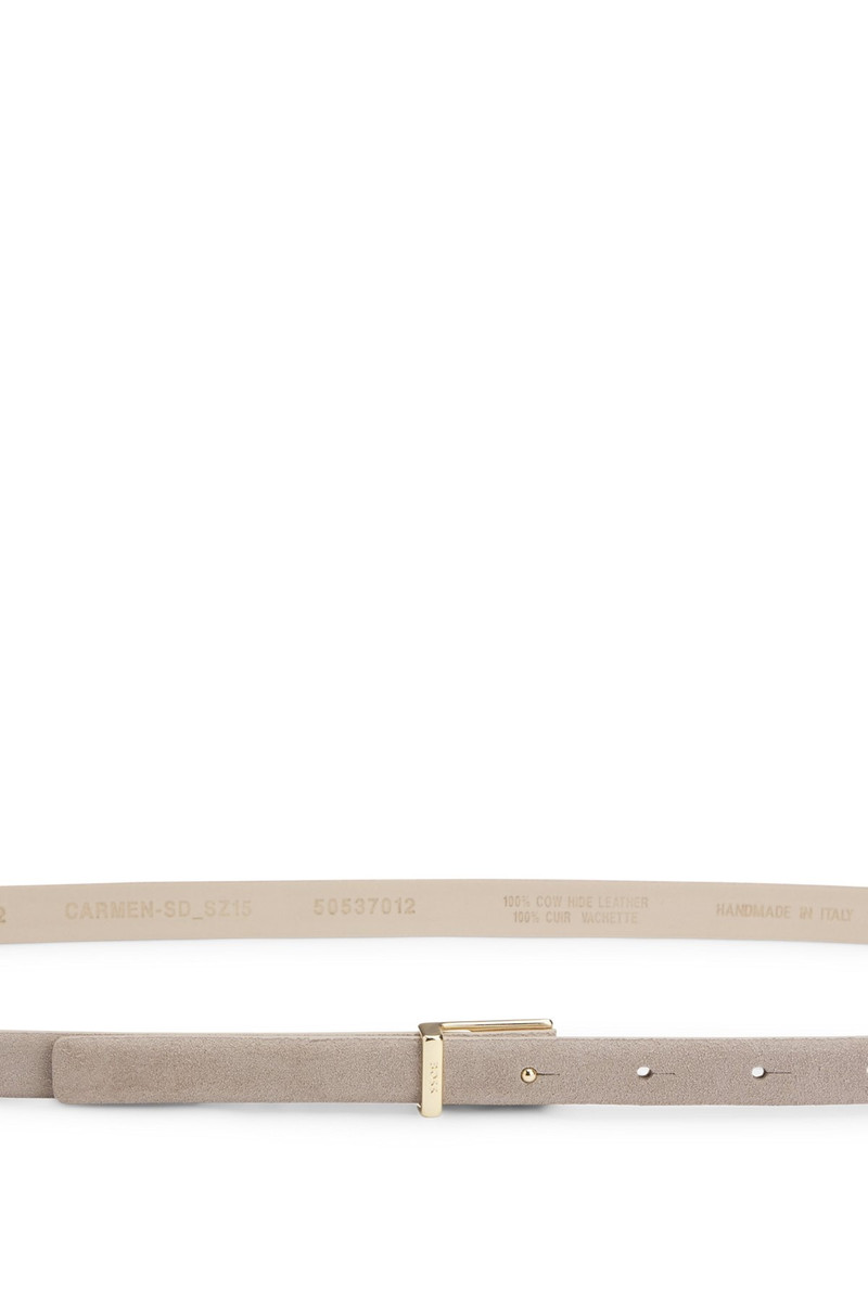 ITALIAN-SUEDE BELT WITH LOGO BUCKLE 4