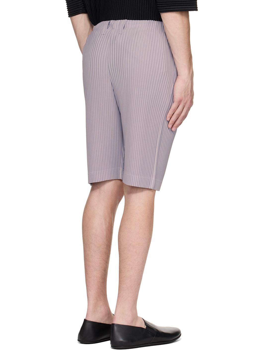 Purple Tailored Pleats 2 Shorts - 3
