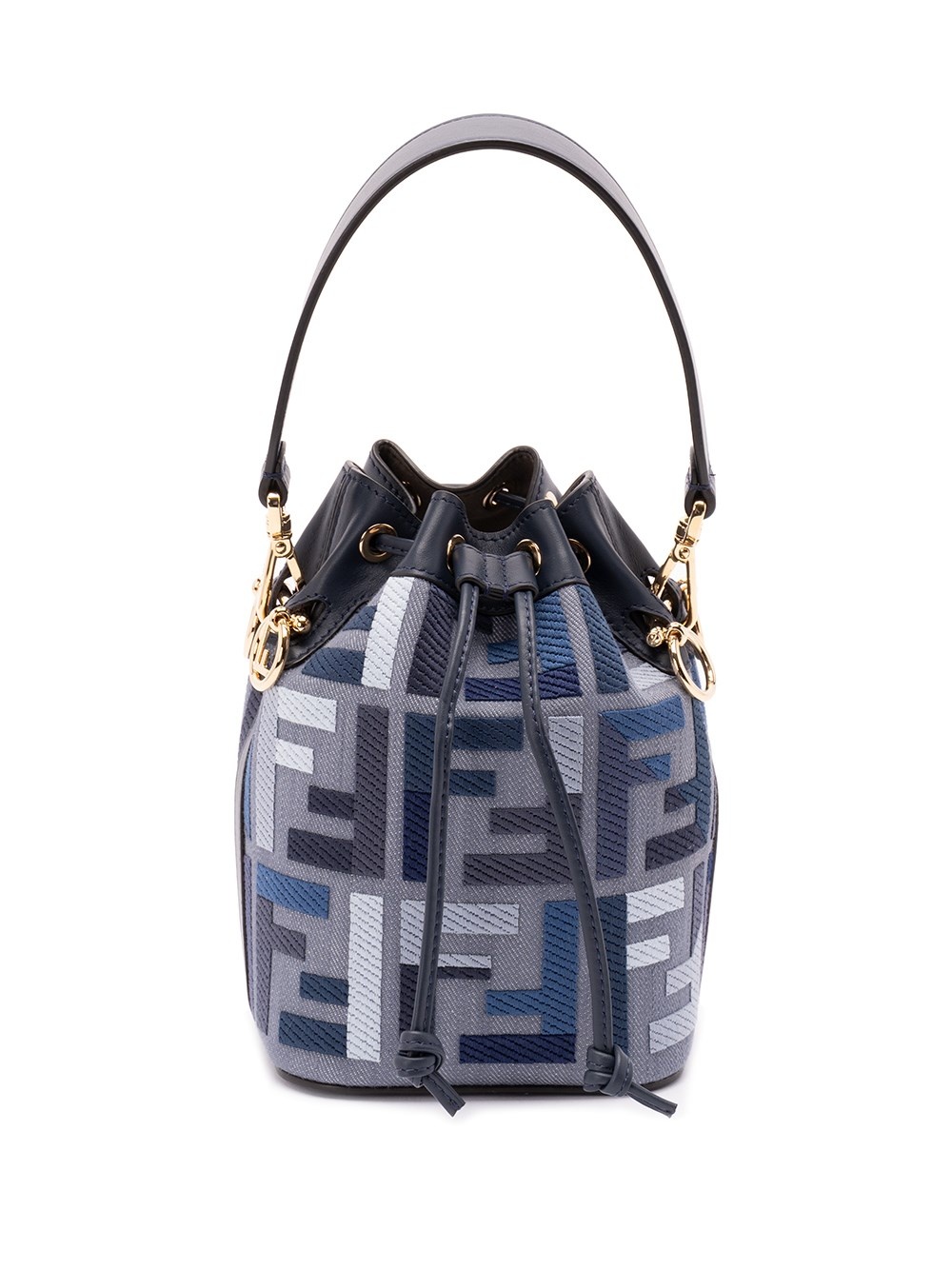 【FENDI】MINI MON TRESOR DENIM RICAMO F◆8BS093AV11 FENDI Mini Denim `Mon Tresor` Bucket Bag With `FF