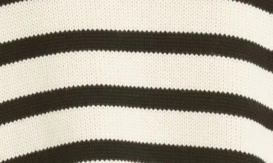 Stripe Wool Blend Turtleneck Sweater - 8