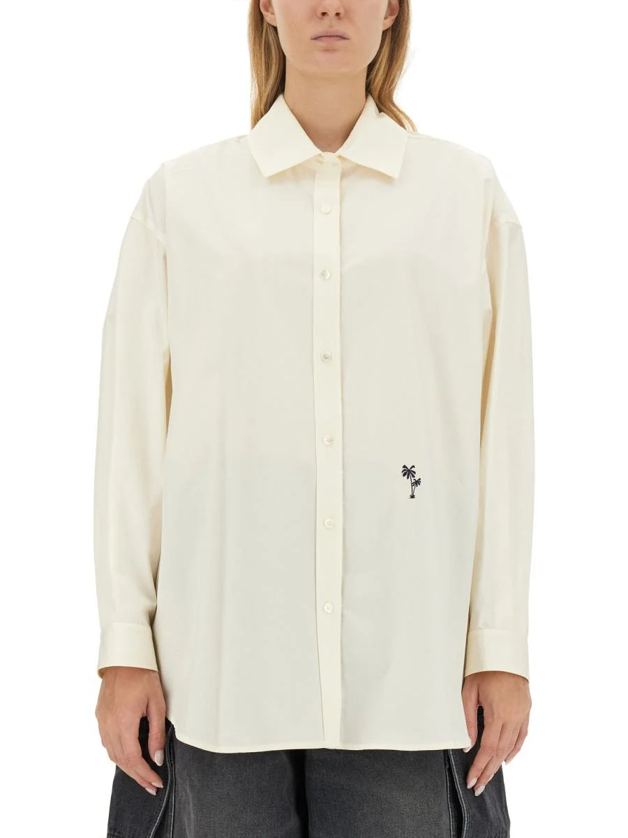 PALM ANGELS SHIRT WITH EMBROIDERED LOGO - 1
