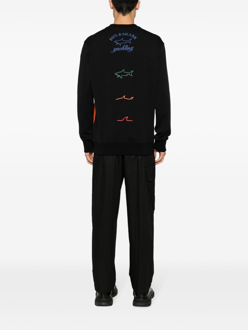 Paul & Shark logo-appliquÃ© contrast-panel sweatshirt outlook