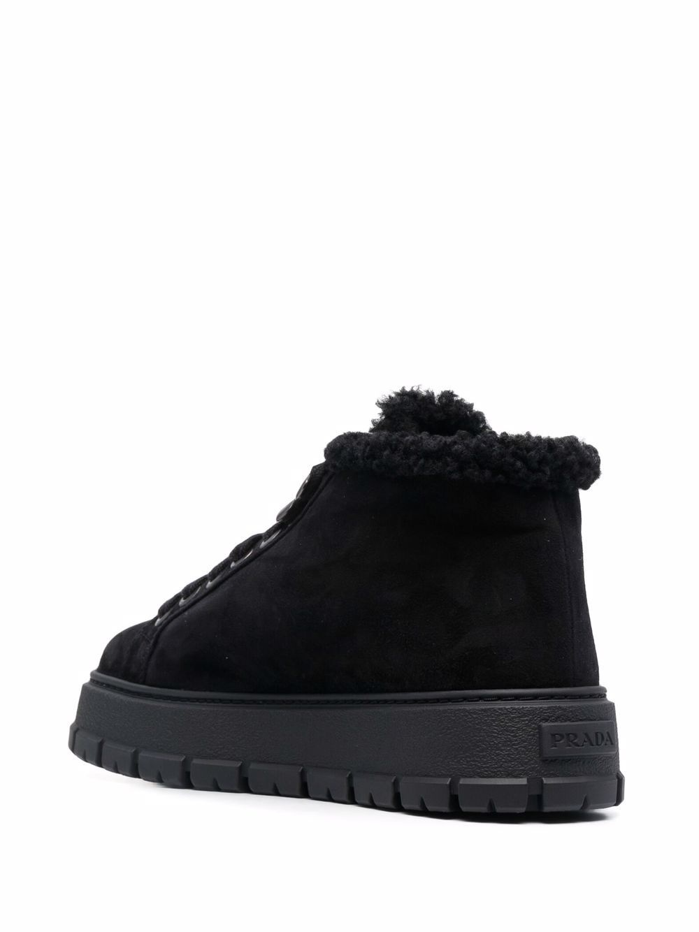 logo plaque shearling ankle boots - 3