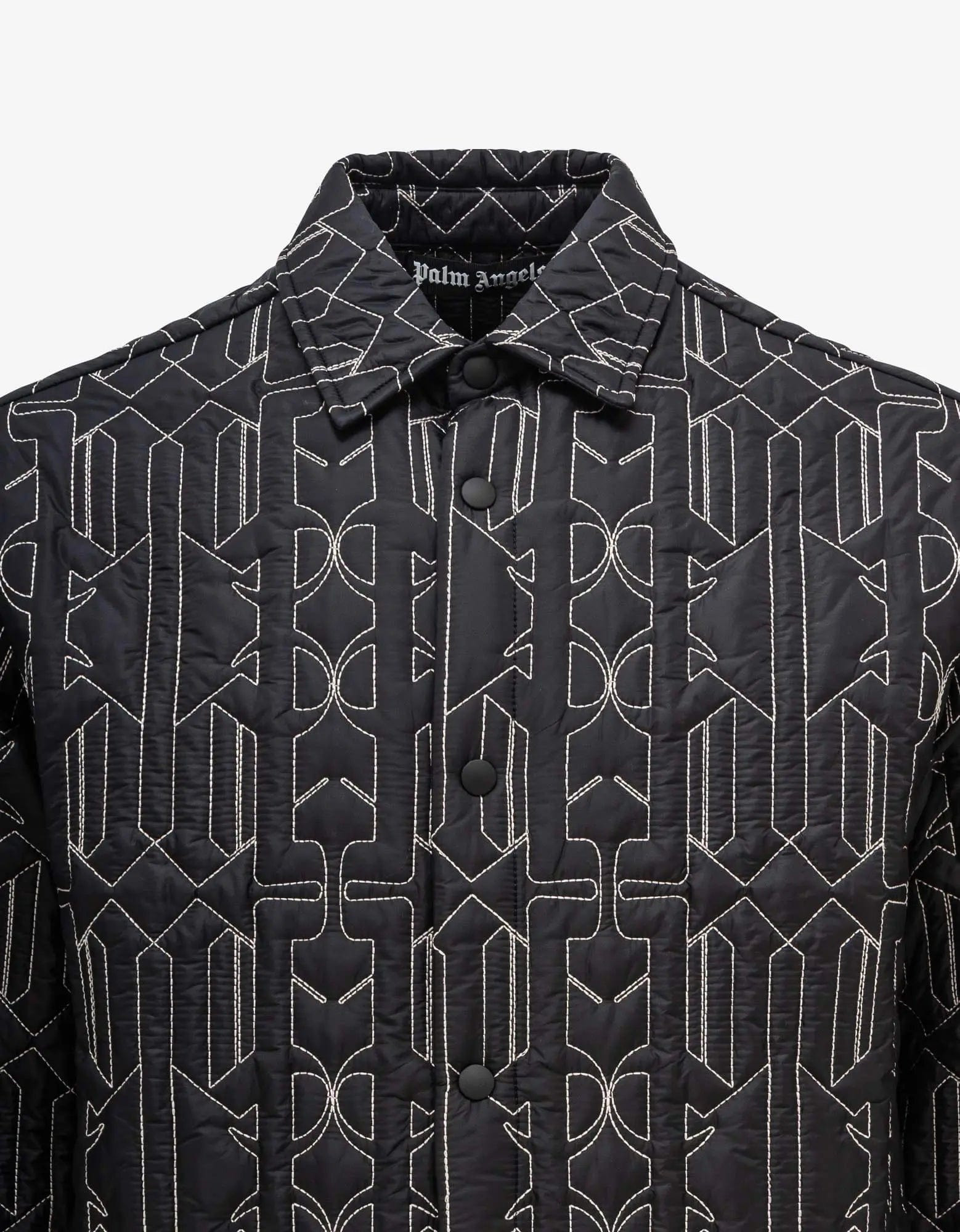 Palm Angels Grey All-over Monogram Overshirt - 4