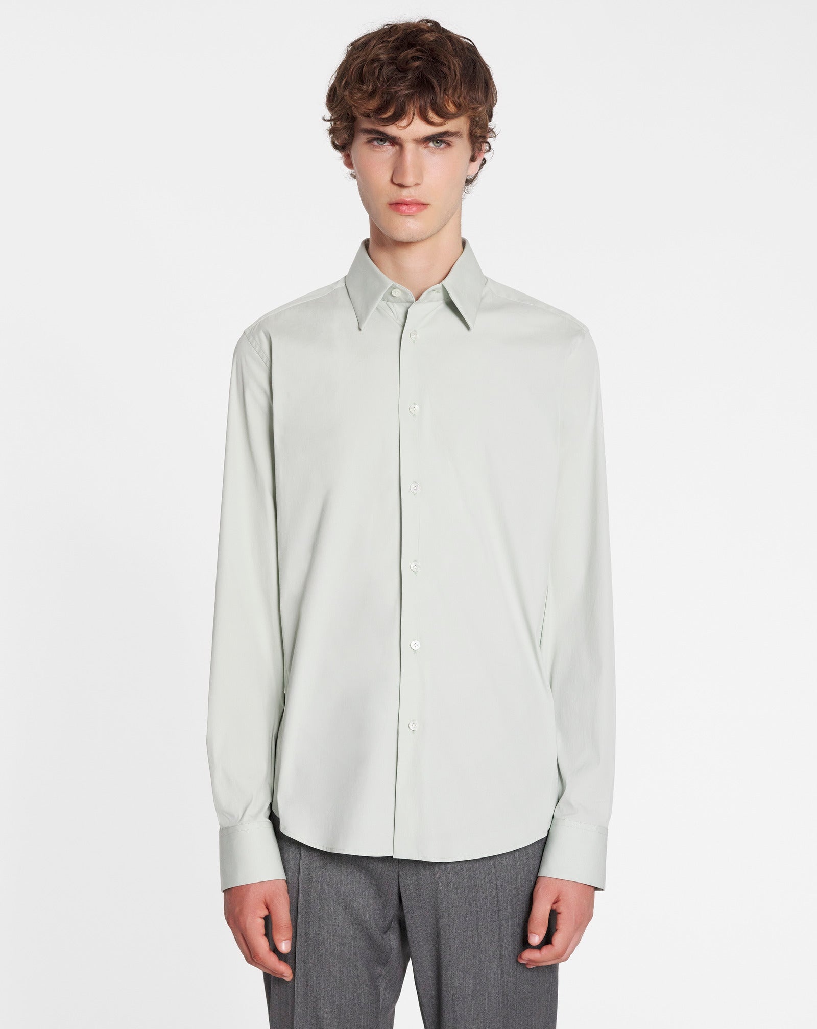 SLIM FIT SHIRT WITH VISIBLE BUTTONS - 3