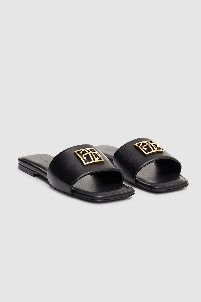 Ria Slides Monogram - Black 4