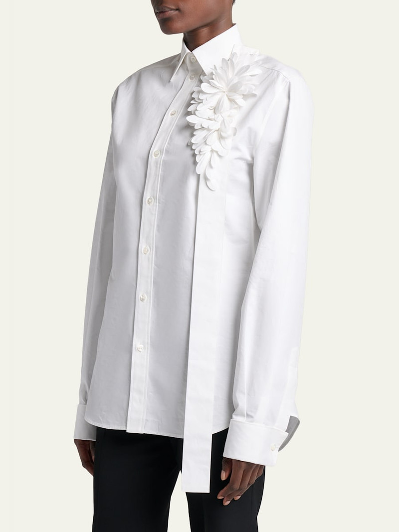 Garden Flower Cotton Poplin Button-Down Shirt 4