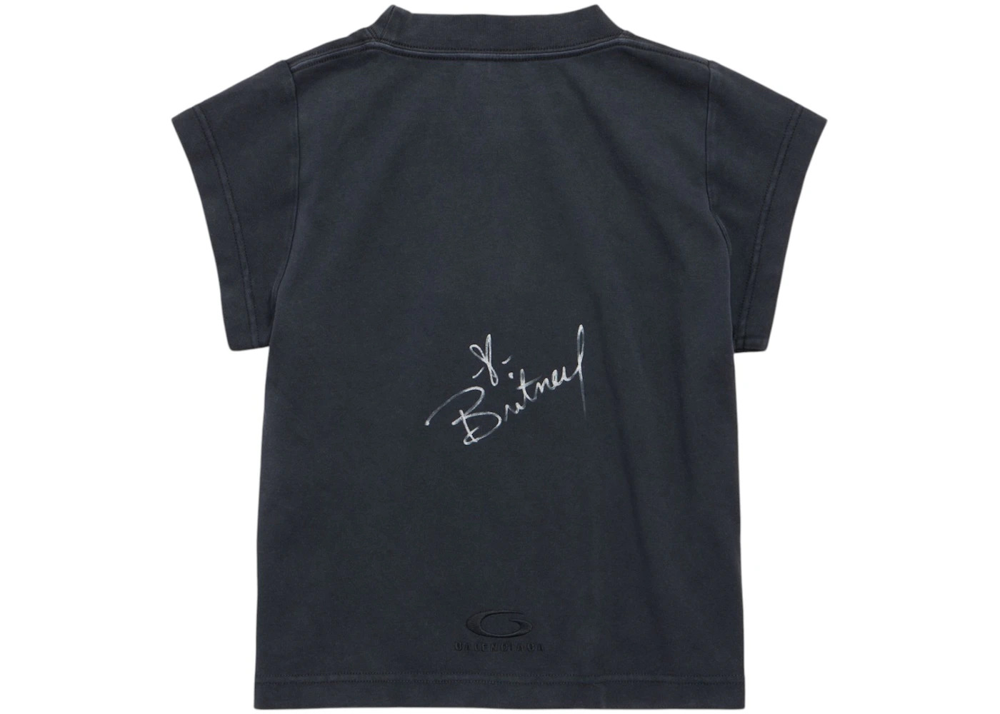 Balenciaga Music Britney Spears Series Shrunk T-shirt Faded Black/Blue - 2