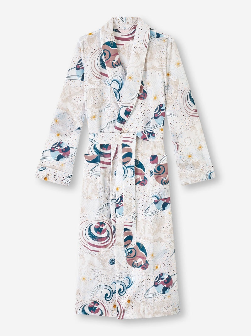 Women's Long Dressing Gown Ledbury 76 Cotton Batiste White - 1