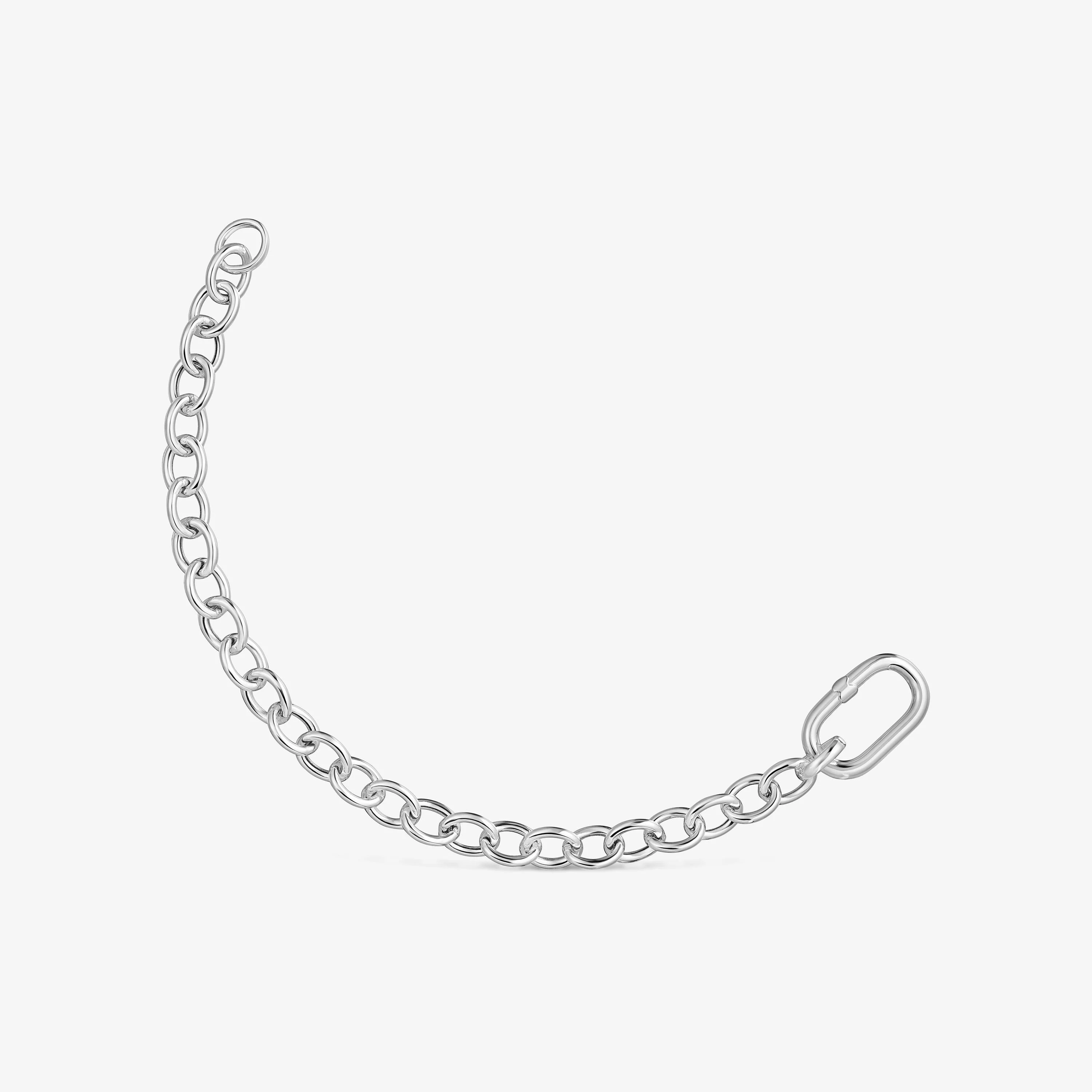 Silver chain Bracelet with ring Hold Oval - 1