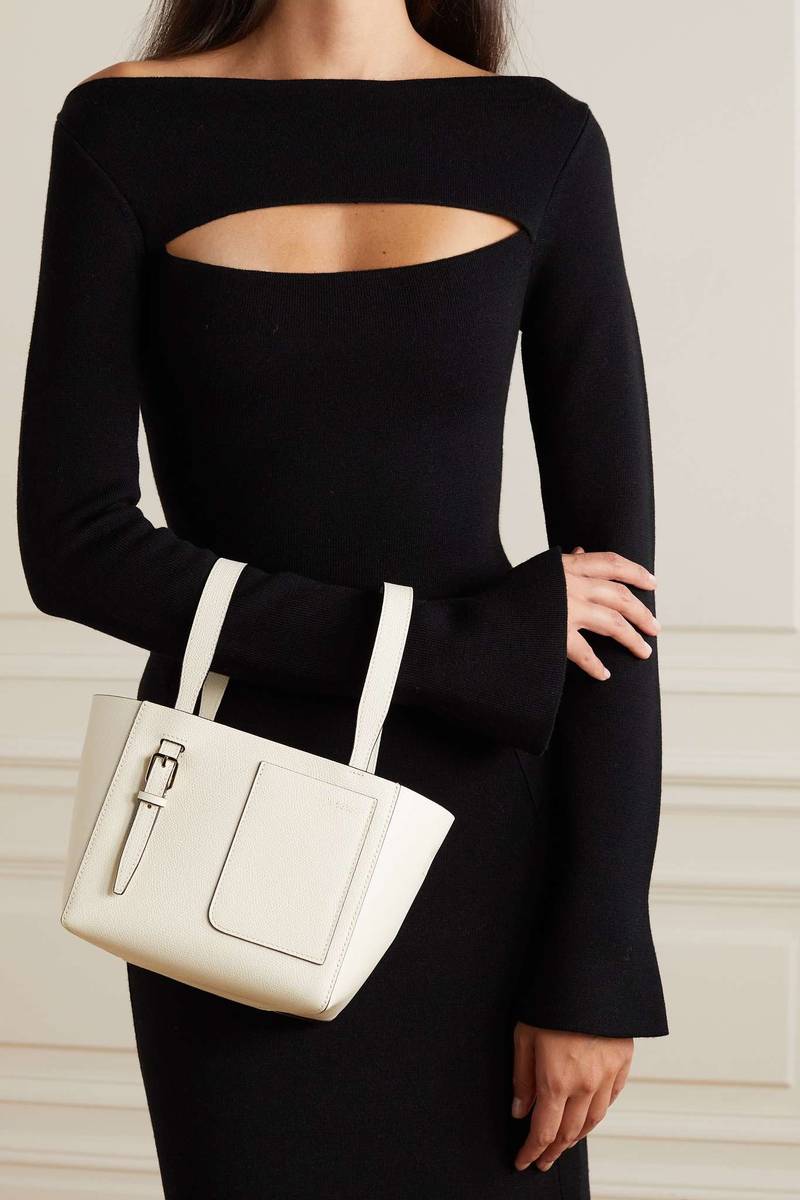 Valextra Secchiello mini textured-leather bucket bag outlook