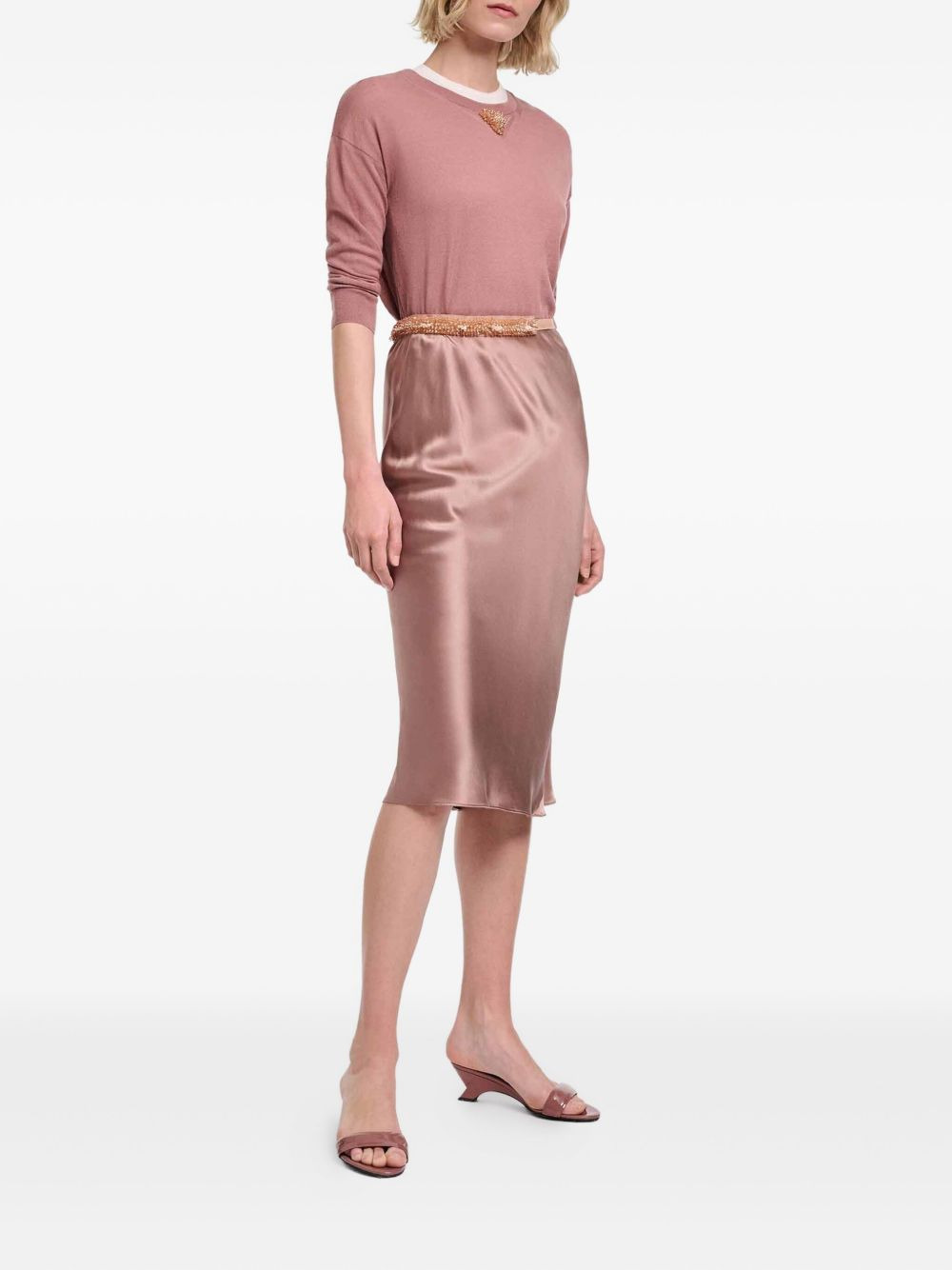 silk straight skirt - 2
