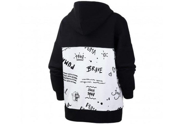 PUMA (WMNS) PUMA Classics Aop Logo Printing Drawstring Black 595910-52 outlook