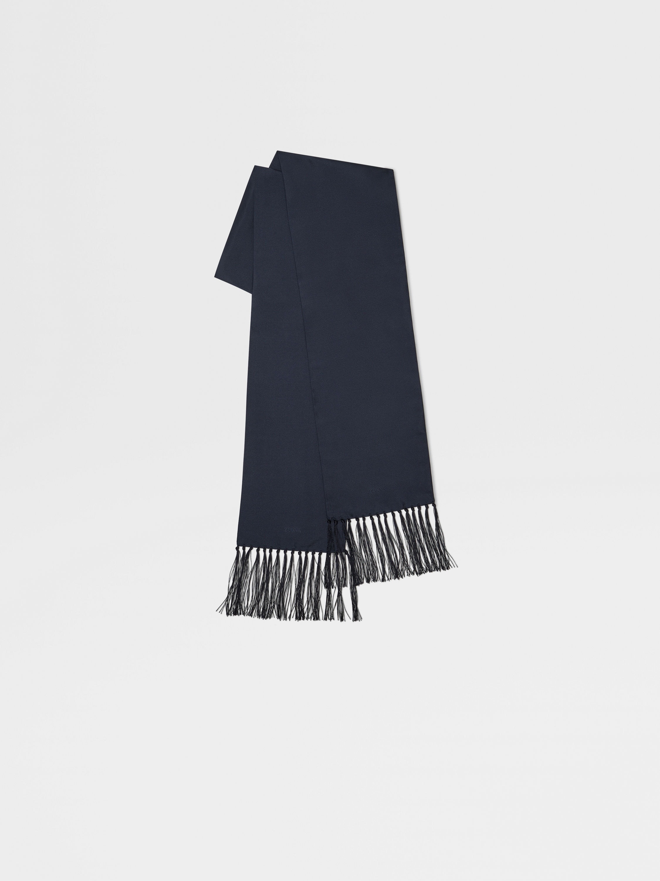 DARK BLUE SILK FOULARD - 1