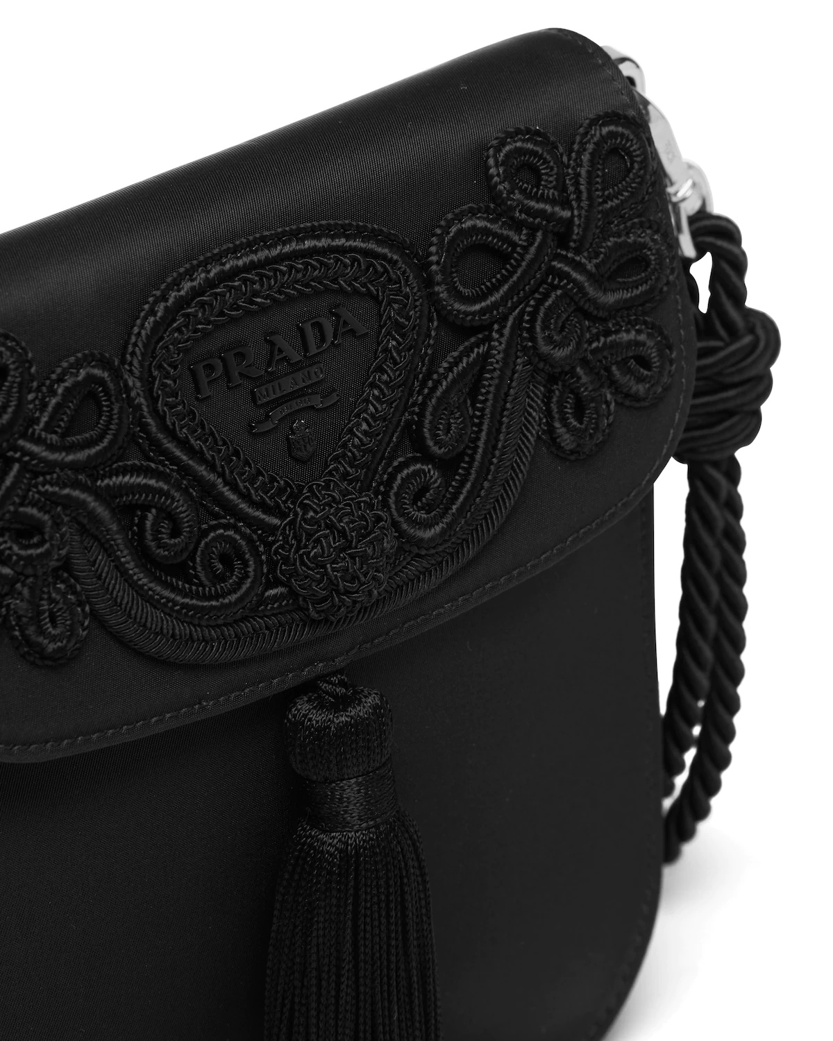 Nylon and leather bag with decorative trim - 6