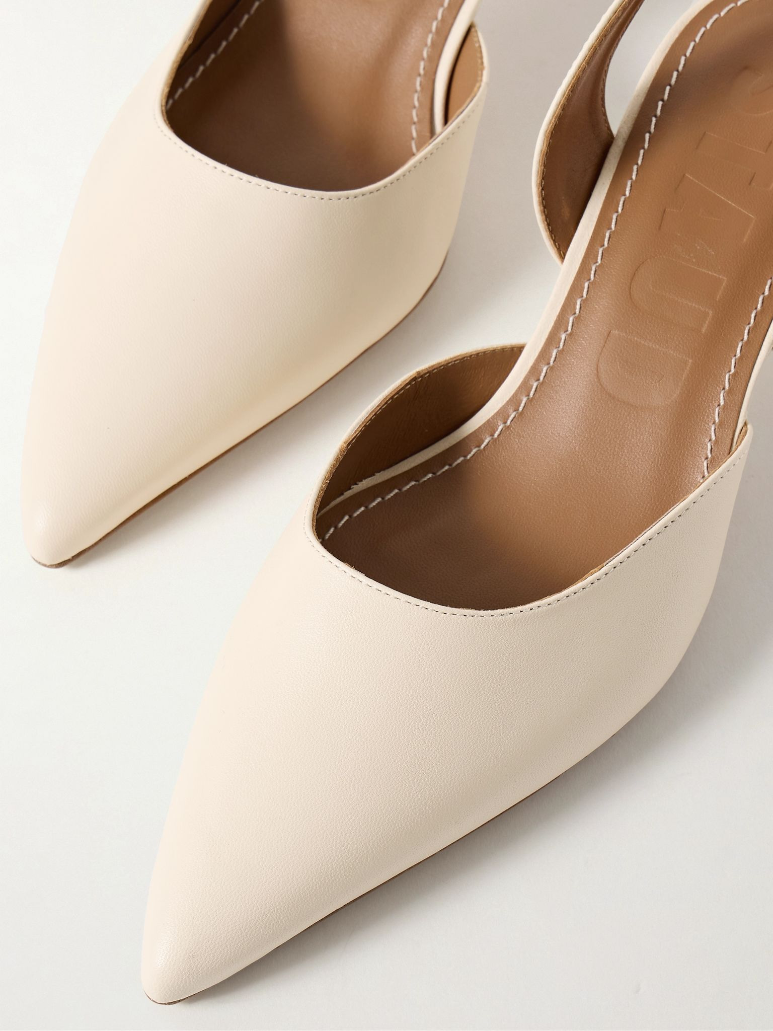 Sebastian leather slingback pumps Ivory - 4