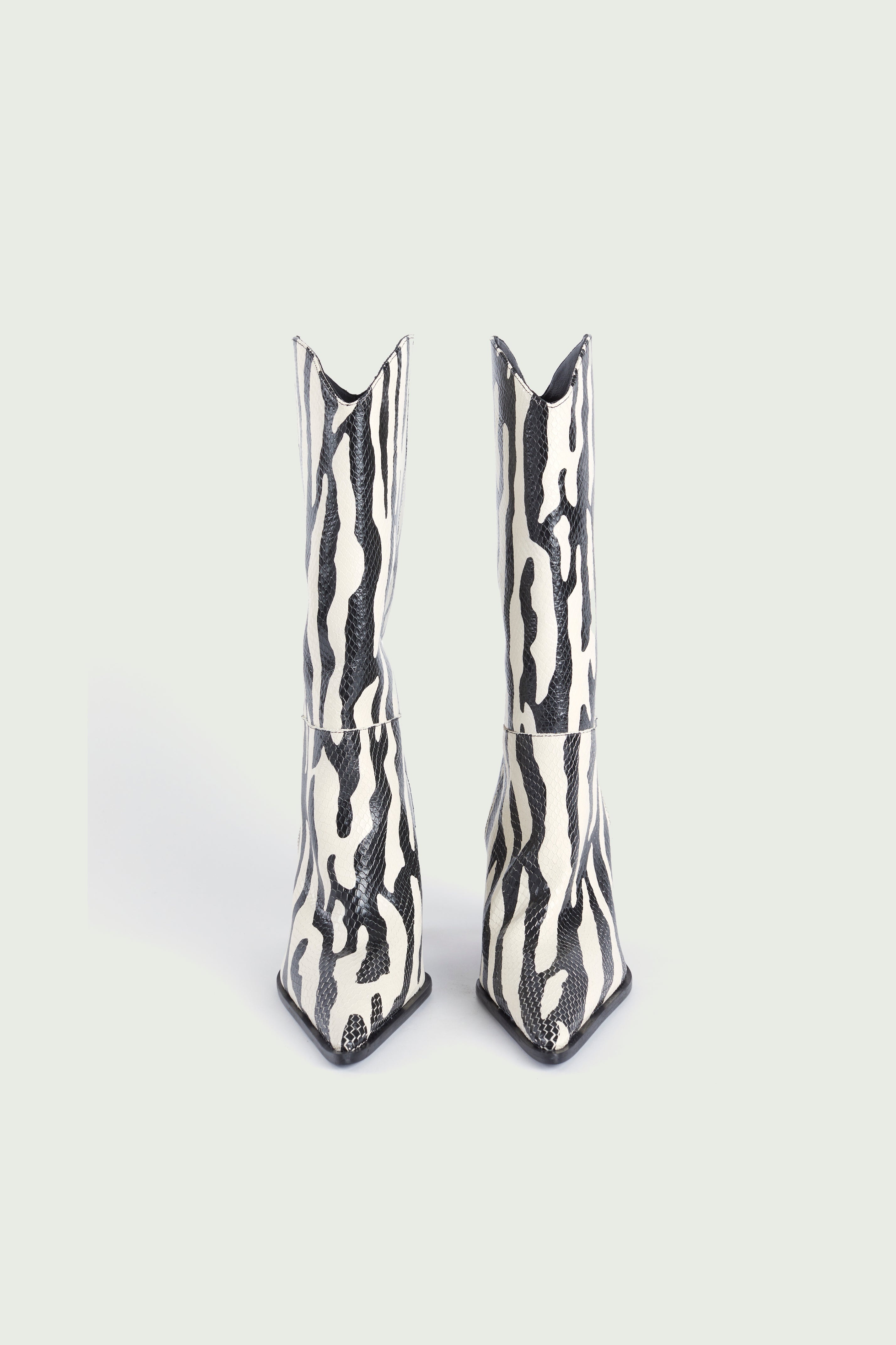 Zebra Print Bridge Cowboy Boot - 4