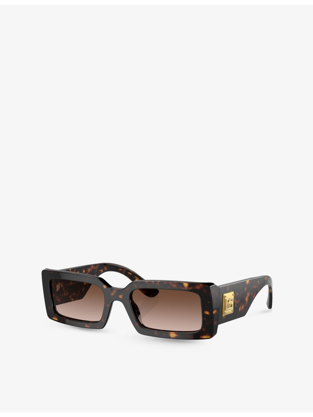 DG4416 Rectangle-Frame Tortoiseshell Acetate Sunglasses - 2