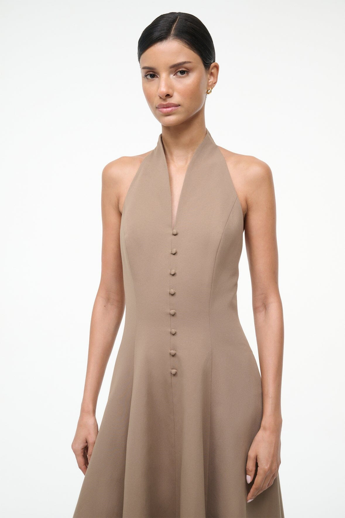 STAUD STELLA DRESS TAUPE - 4