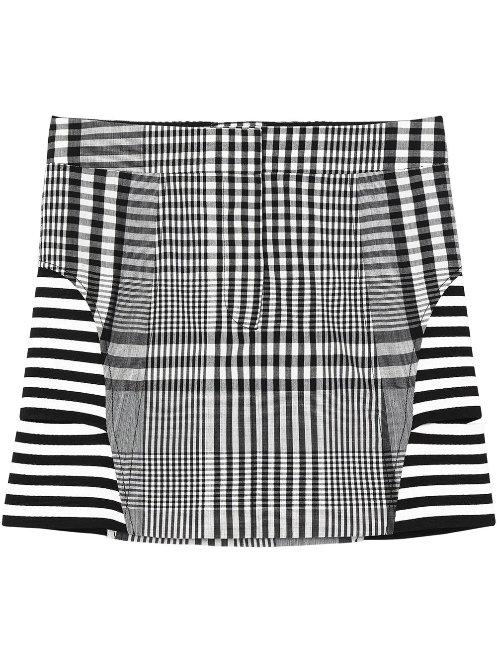 stripe and check technical mini skirt - 1