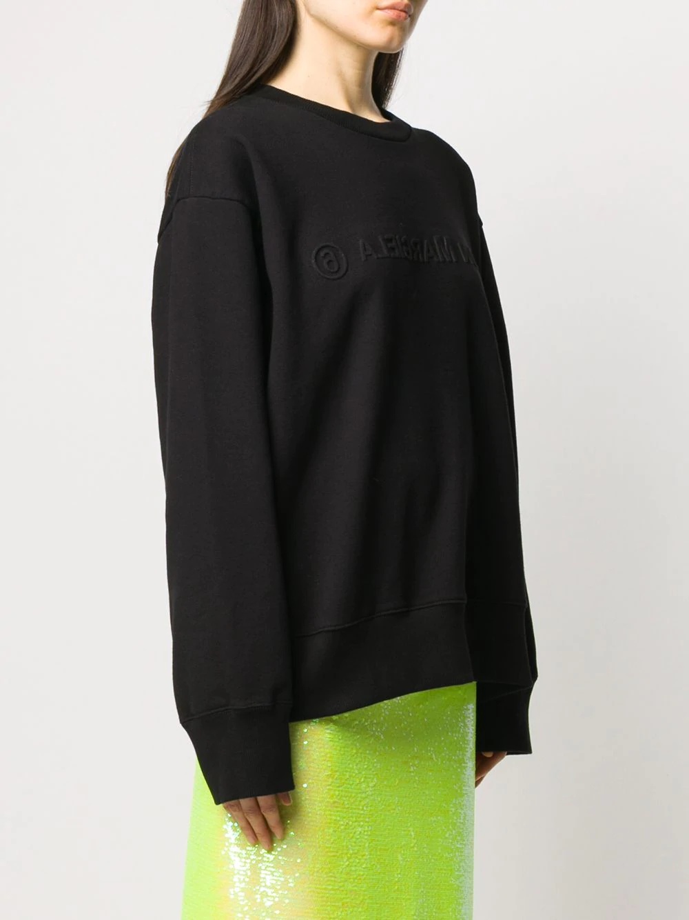 embossed logo sweatshirt - 3