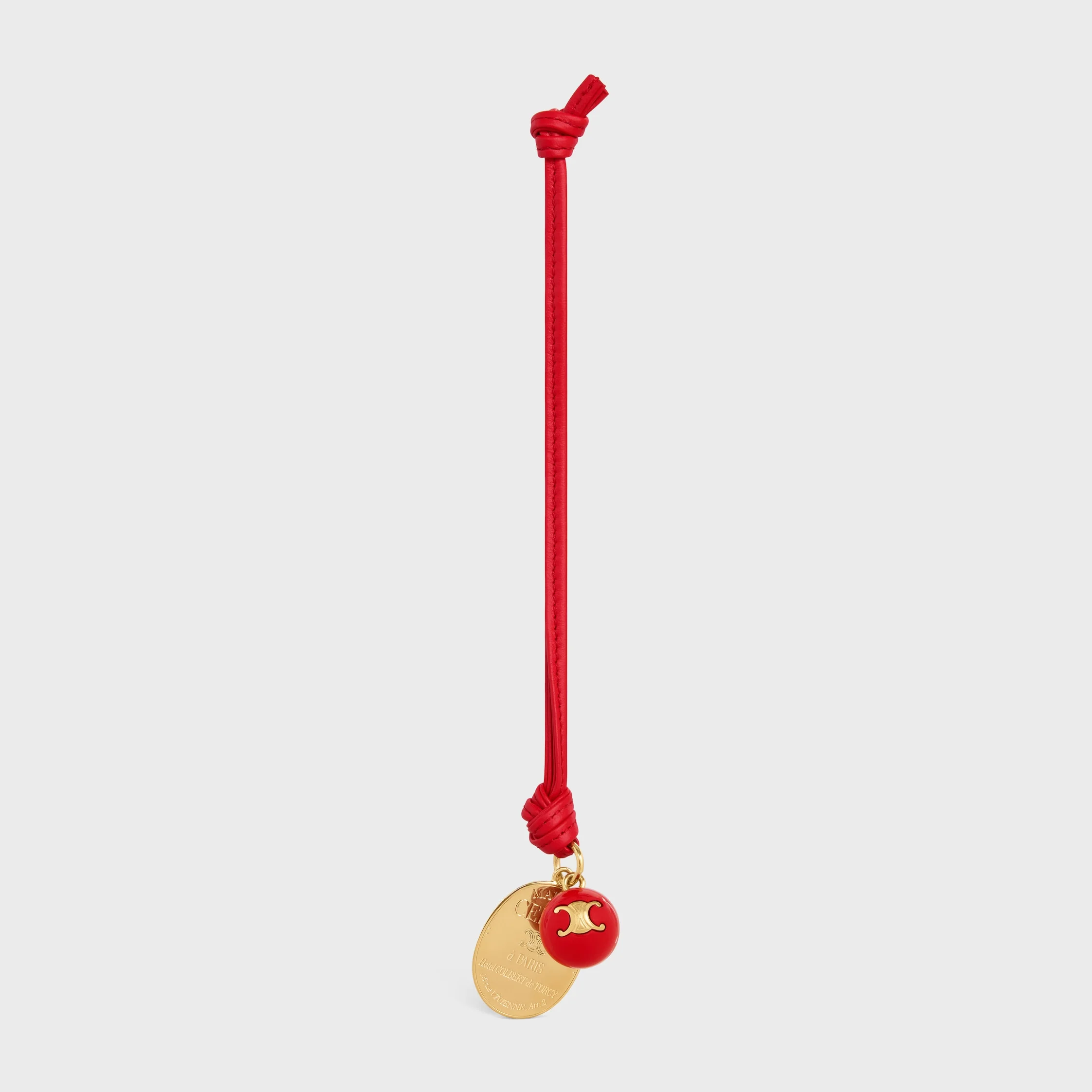 MAISON CELINE MEDALLION CHARM IN SMOOTH LAMBSKIN AND METAL - 1