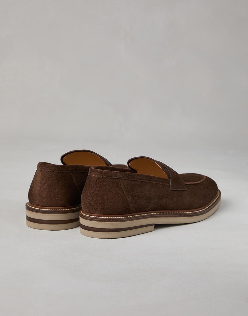 Brunello Cucinelli Suede penny loafers outlook