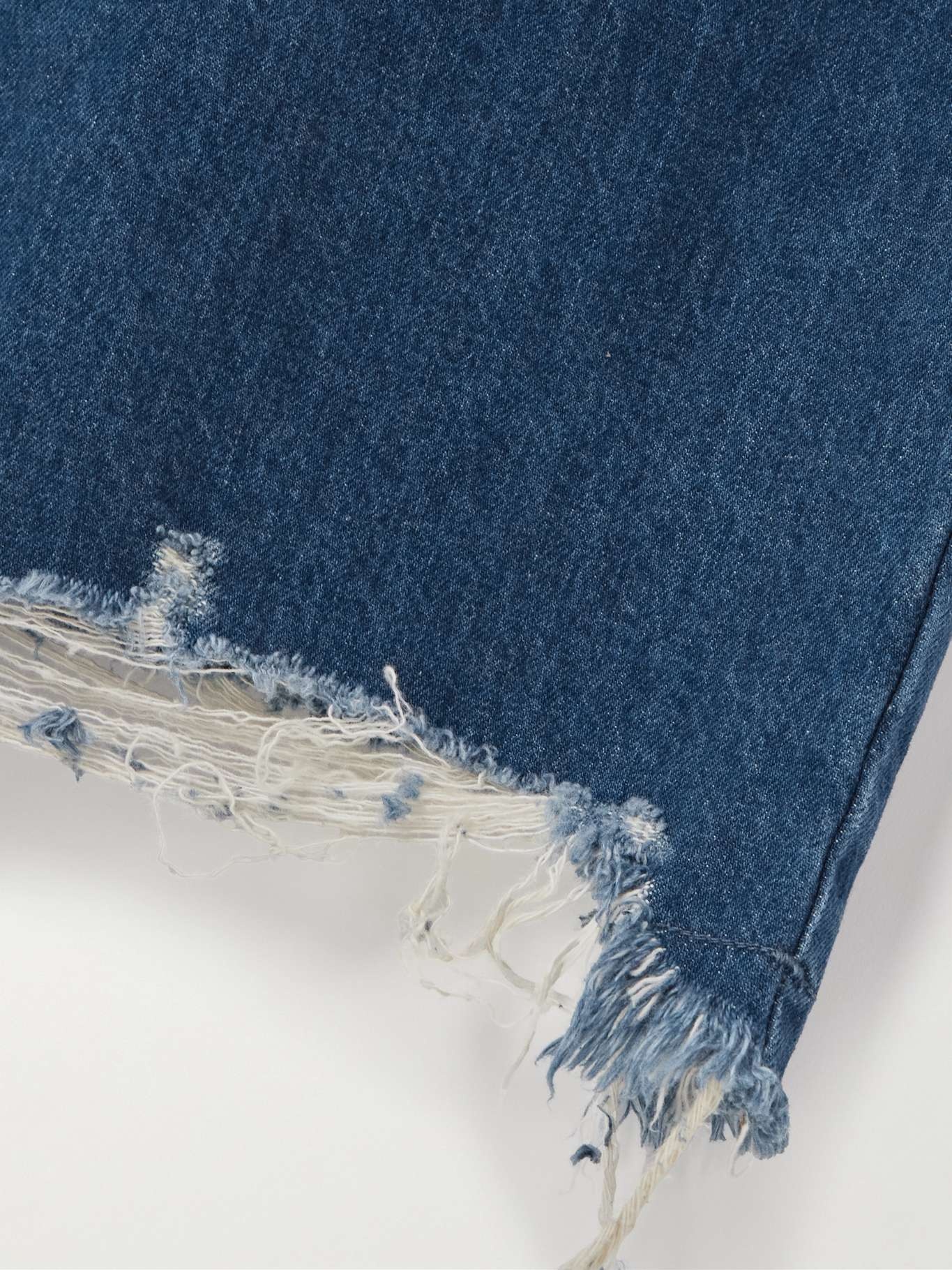 Cropped distressed high-rise wide-leg jeans - 7