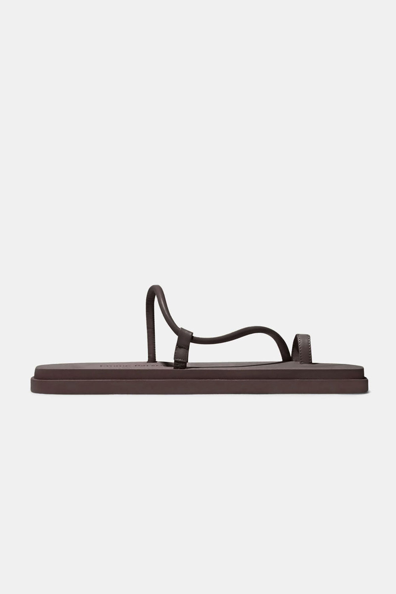 BARI POOL SLIDE IN ESPRESSO NAPPA AND RUBBER 1