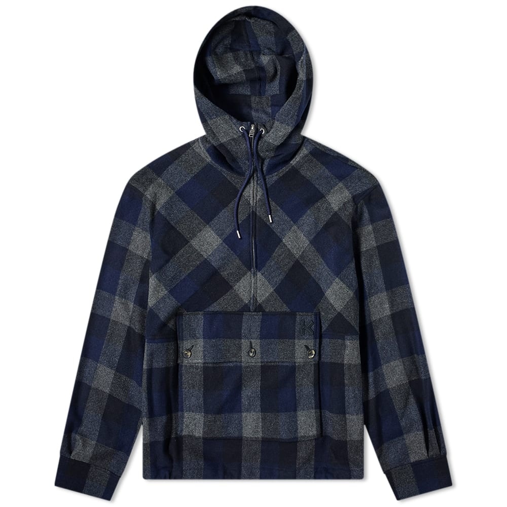 Kenzo Wool Check Half Zip Anorak - 1