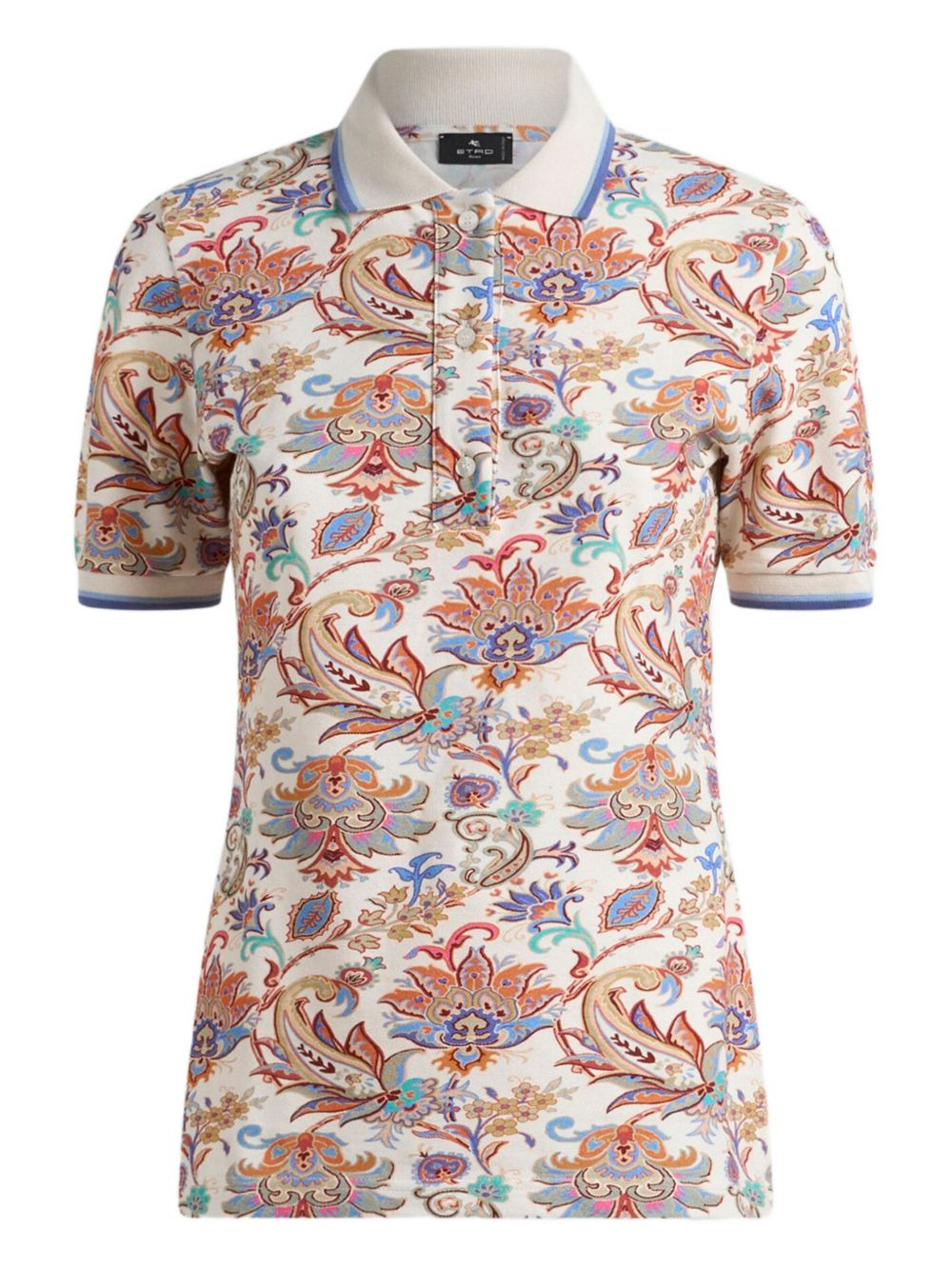floral-print polo shirt - 1