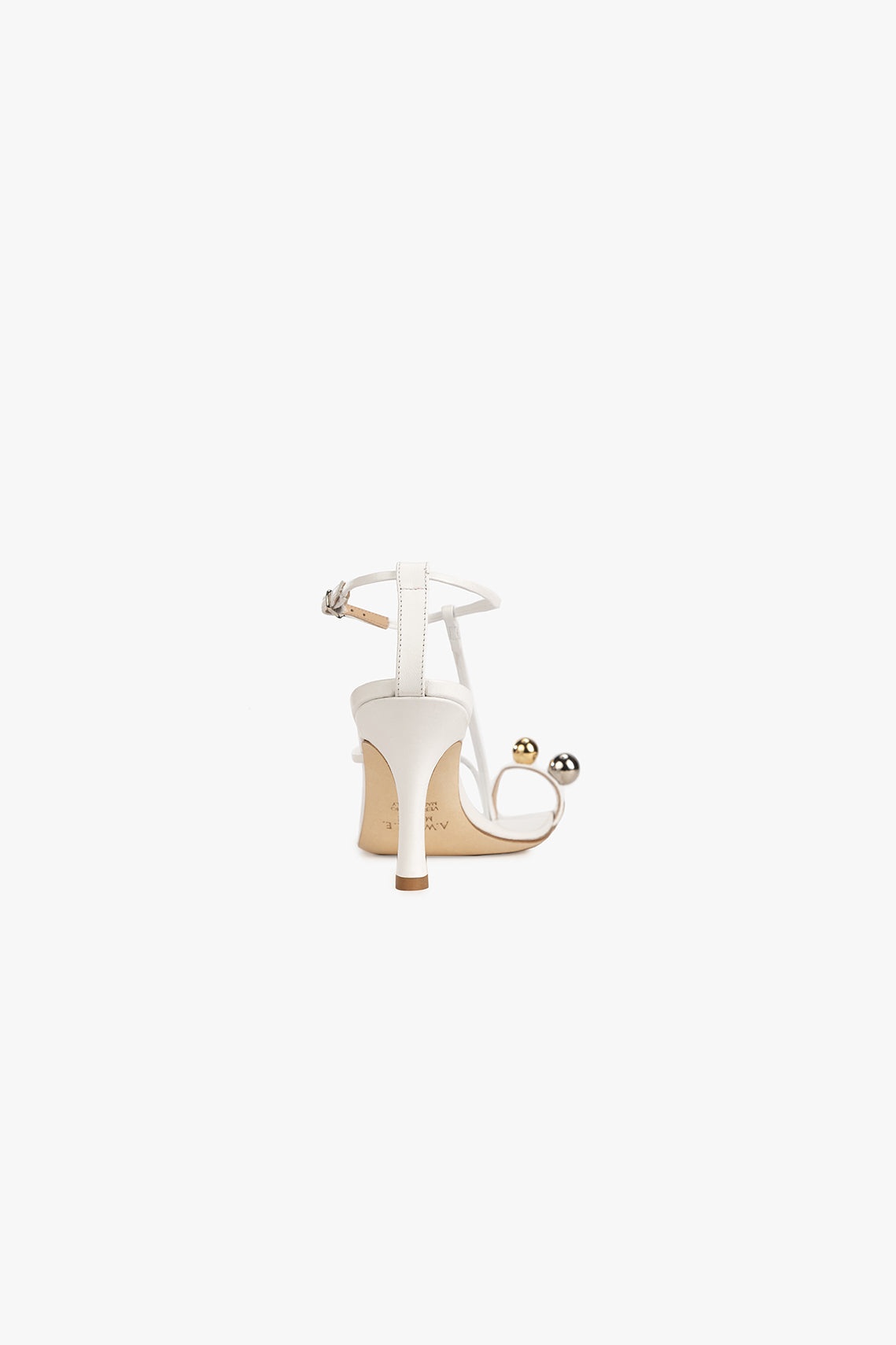 DELTA T-EMBELLISHED STRAP HEEL SANDAL WHITE - 4