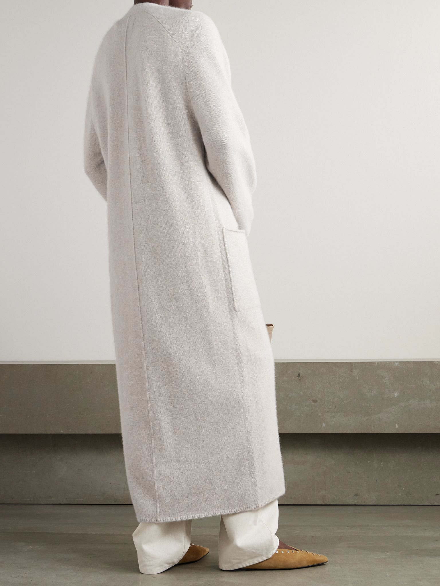Smet oversized wool-blend cardigan Stone - 4