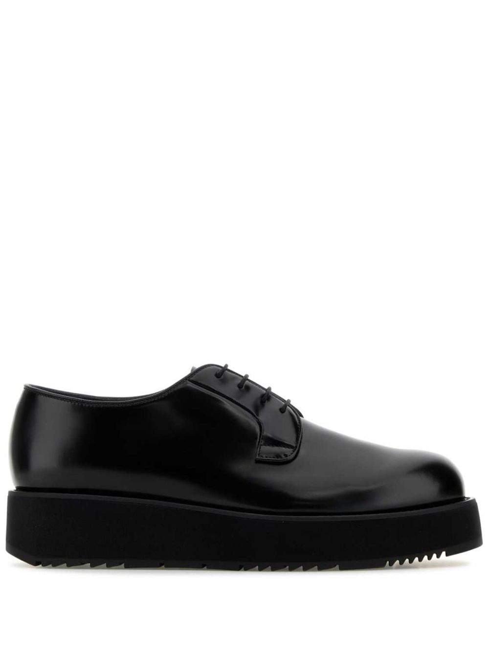 brushed-leather derby shoes - 1
