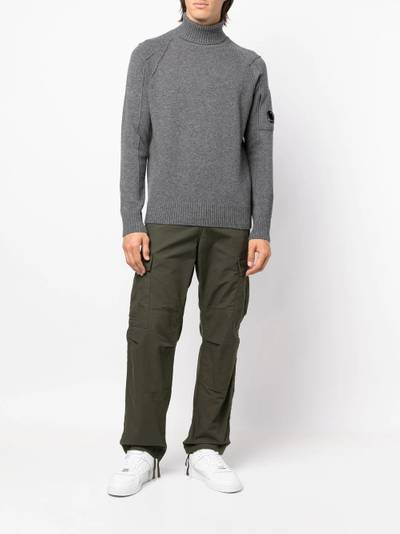 C.P. Company logo-plaque roll-neck jumper outlook