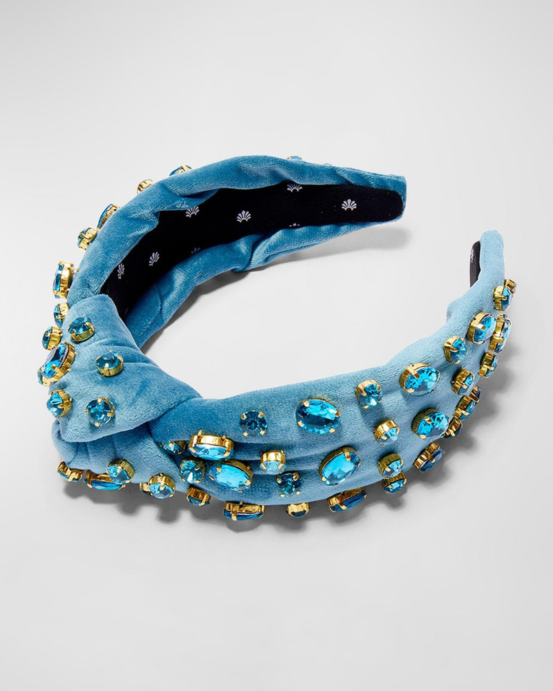 Crystal Embellished Velvet Knot Headband 1