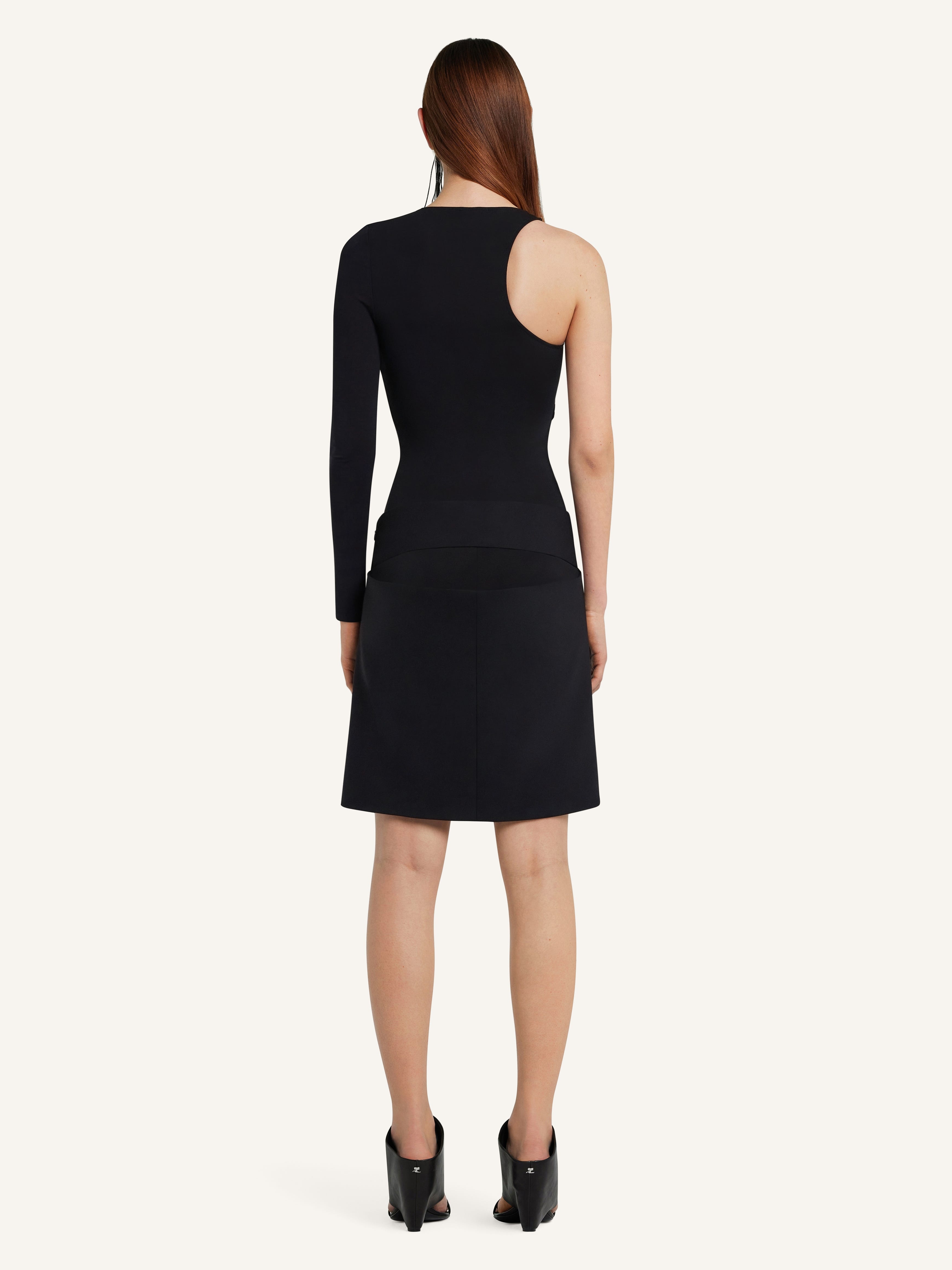 OBLIQUE DRAPED MINI SKIRT - 4